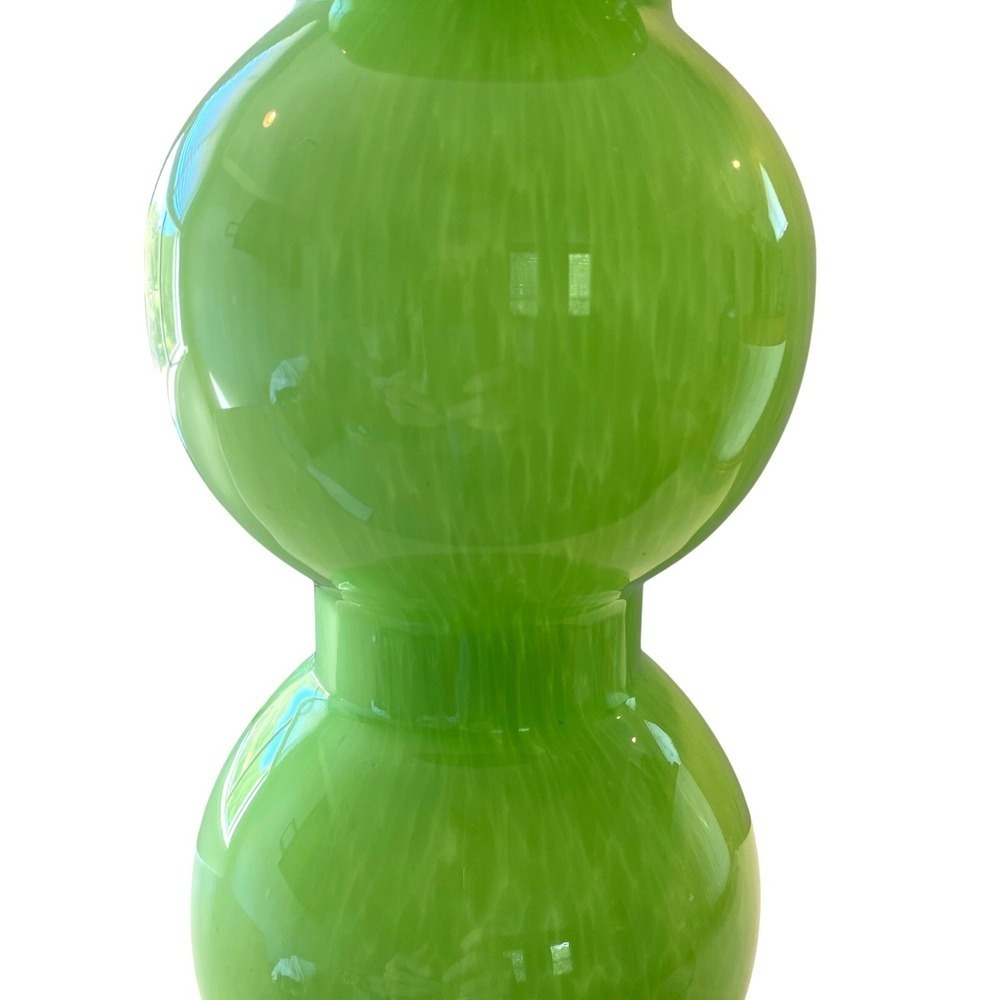 Global Views MCM Lime Green‎ Encased Art Glass Bubble Vase Gourd Blown Glass 18" - Picture 6 of 8